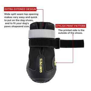 QUMY Dog Shoes & Paw Protectors Size 3 - BLACK